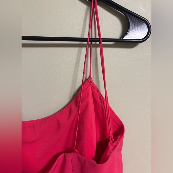 Alice and Olivia Andalasia Sleeveless Flounce-Hem Mini Dress Size 10 Pink - Picture 4 of 10